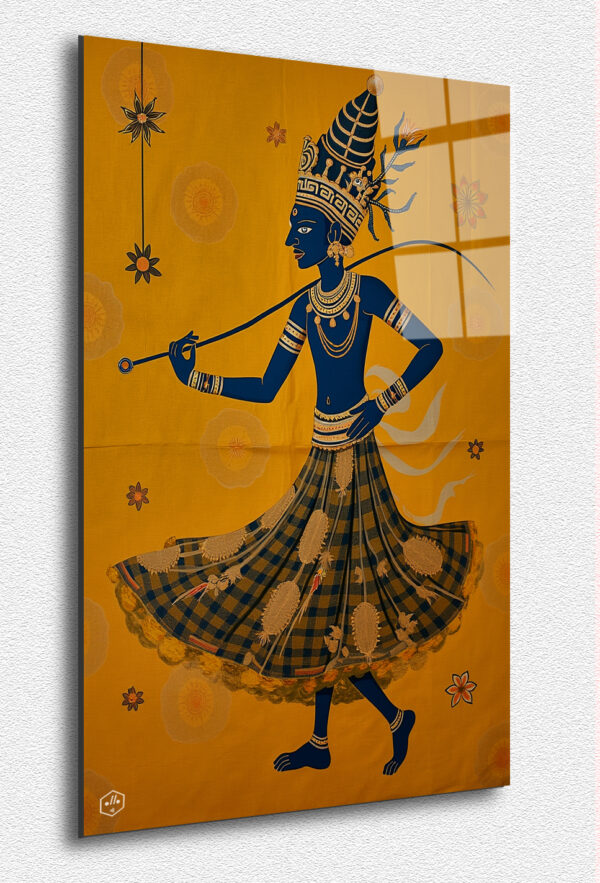 A vibrant Balinese painting capturing the grace of the Legong dance.